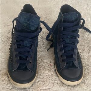Diesel Navy Studded High-Tops